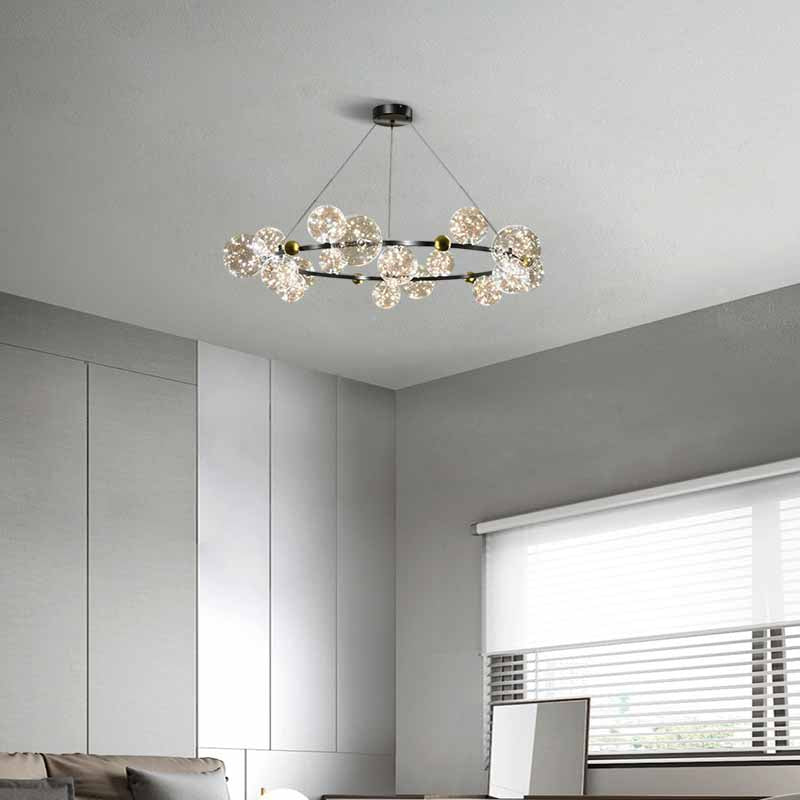 Modern Black/White Pendant Light Metal Glass Bubble Kitchen