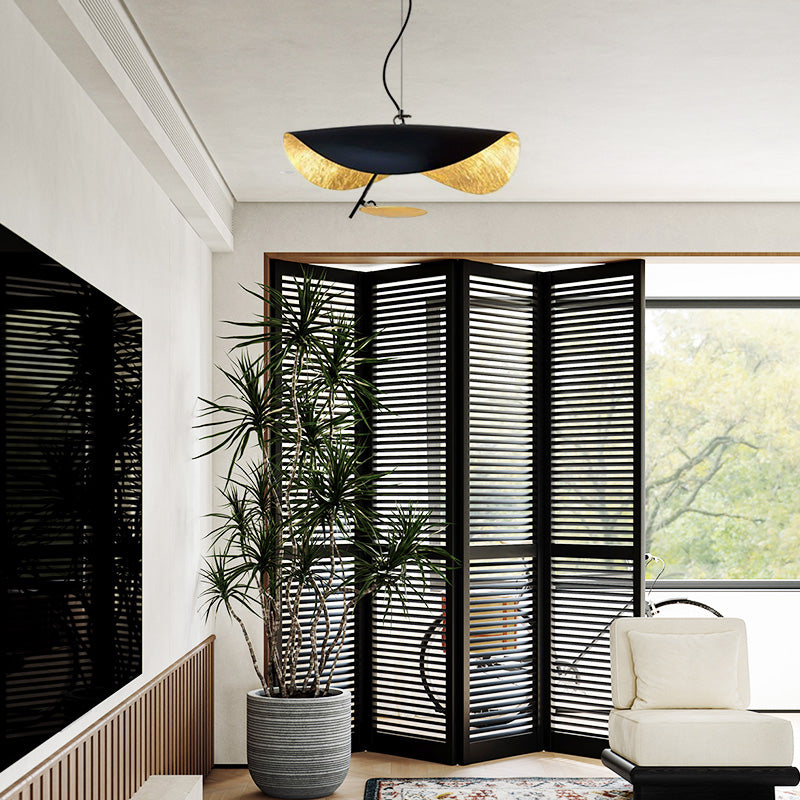 Modern Black Gold Pendant Light Metal Dining Room