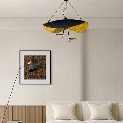 Modern Black Gold Pendant Light Metal Dining Room