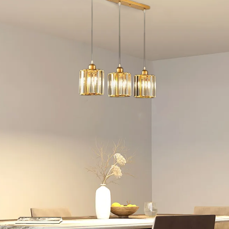 Nordic Black/Gold Pendant Light Metal Glass Dining Room