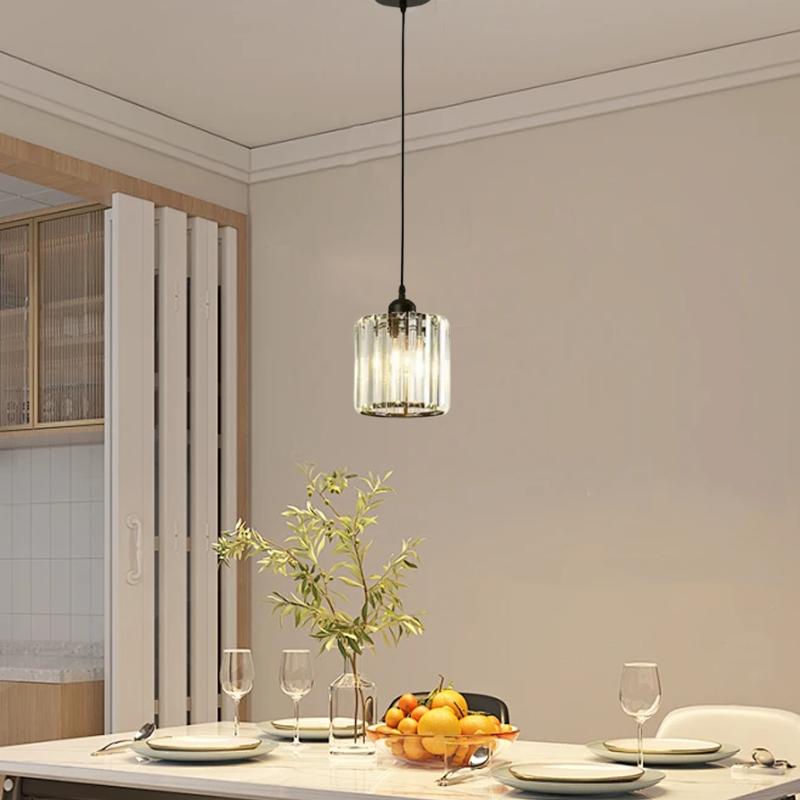 Nordic Black/Gold Pendant Light Metal Glass Dining Room