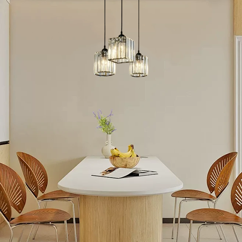 Nordic Black Pendant Light Dining Room 3-Head