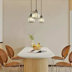 Nordic Black Pendant Light Dining Room 3-Head