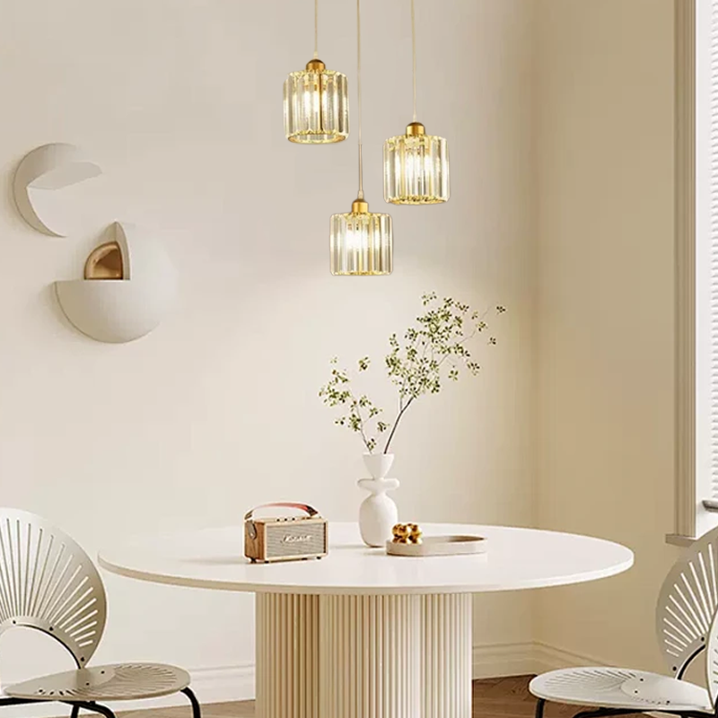 Nordic Gold Pendant Light Dining Room 3-Head Round