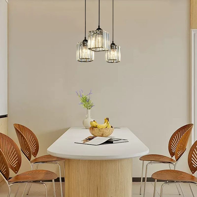 Nordic Black/Gold Pendant Light Metal Glass Dining Room