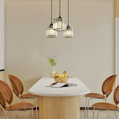 Nordic Black/Gold Pendant Light Metal Glass Dining Room