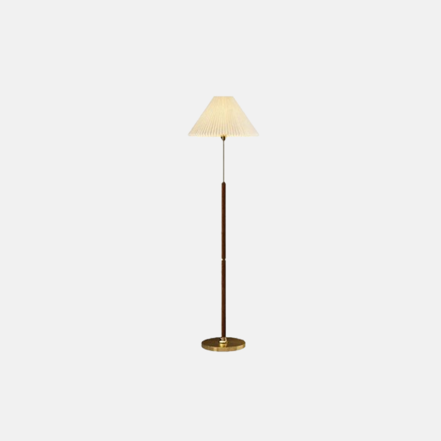 Classical Walnut Floor Lamp Metal Fabric Linear Bedroom