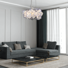 Art Deco 5 Colour Pendant Light Metal Acrylic Bedroom