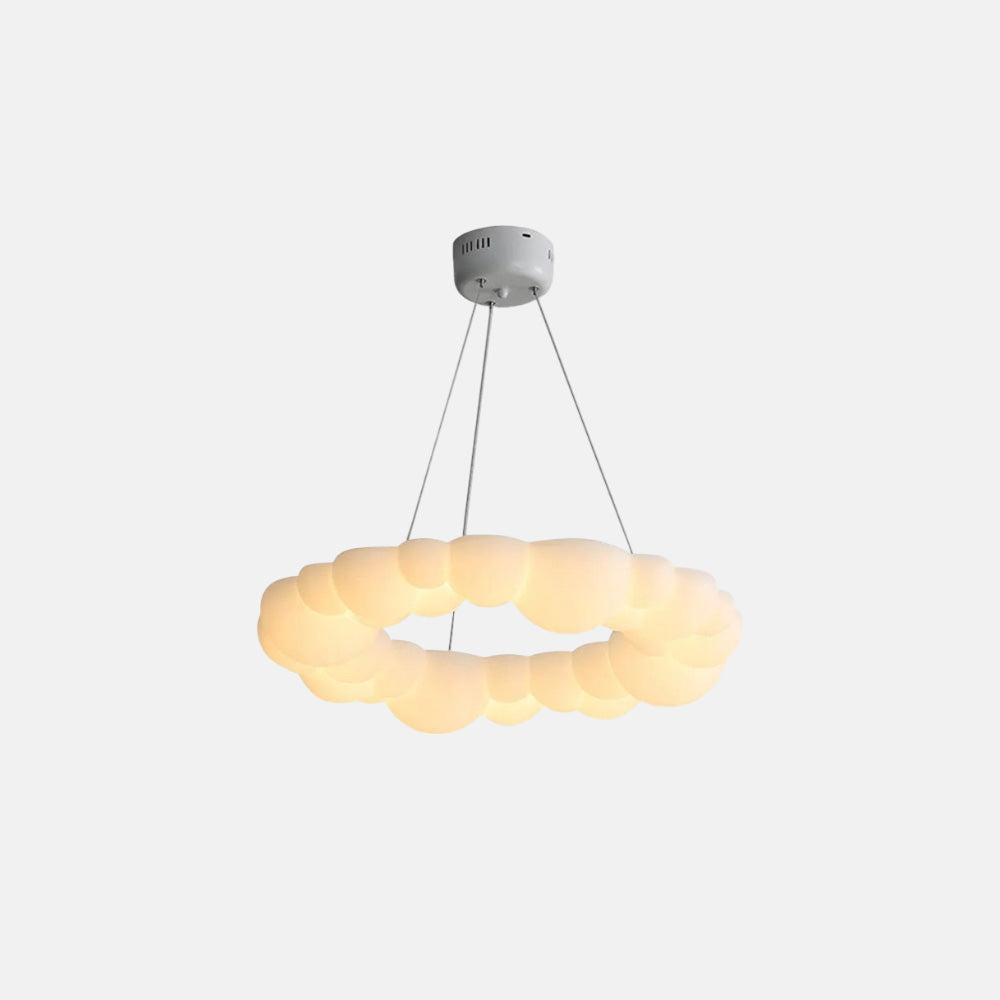 Decorative White Pendant Light Metal Acrylic Cloudy Living Room