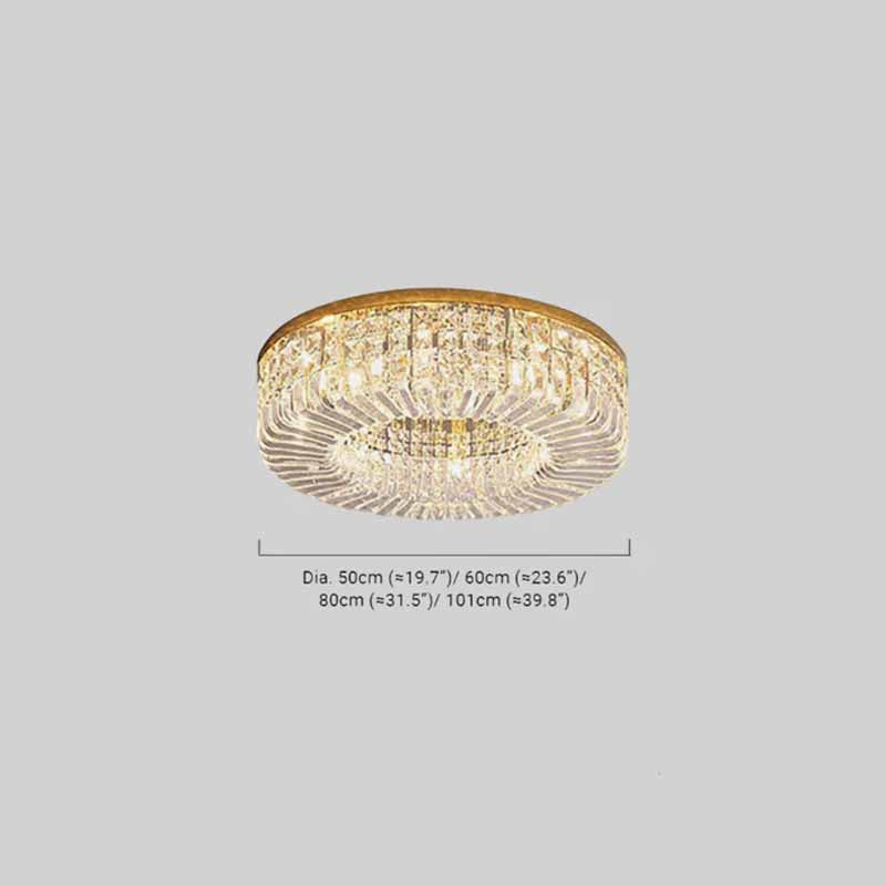 Royal Chrom/Gold Ceiling Light Metal Crystal Round Bedroom