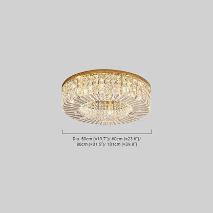 Royal Chrom/Gold Ceiling Light Metal Crystal Round Bedroom