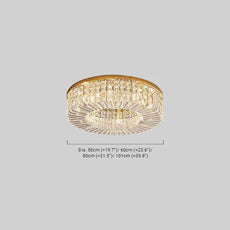 Royal Ceiling Light Crystal Round Size