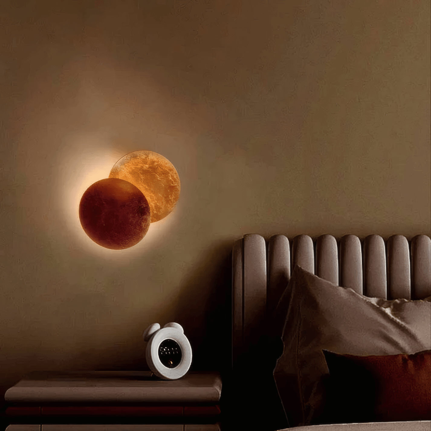 Nordic Metal Moon Gold/Red Cooper Wall Lamp Living Room