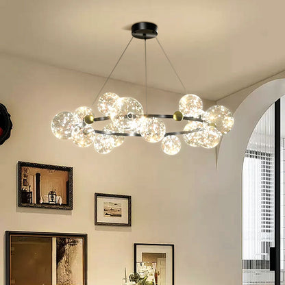 Modern Black/White Pendant Light Metal Glass Bubble Kitchen