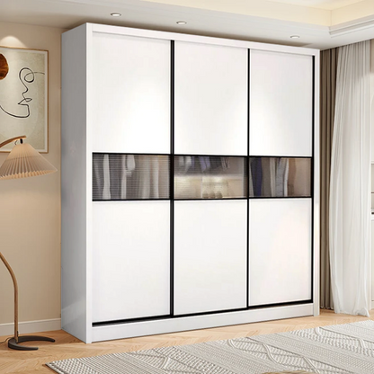 Modern Lmplx White Wardrobe Glass Wood Bedroom