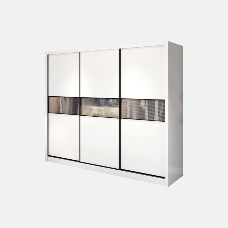 Modern Lmplx White Wardrobe Glass Wood Bedroom