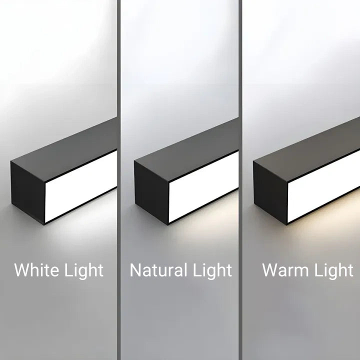 Minimalist LED Ceiling Light Living Room Metal Linear Black