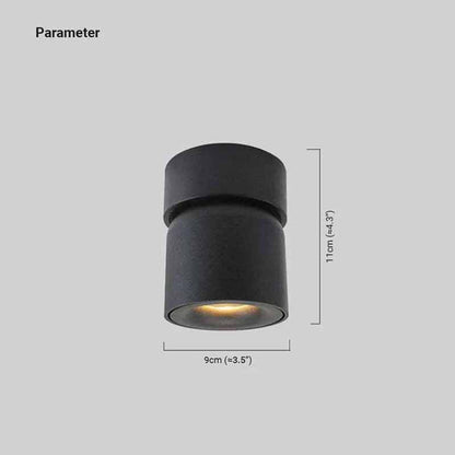 Nordic Black Ceiling Light Metal Cylindrical Bedroom