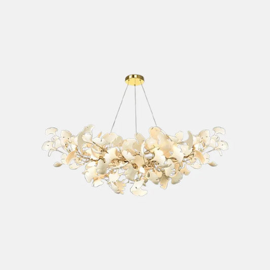 Modern White/Gold Pendant Light Metal Living Room