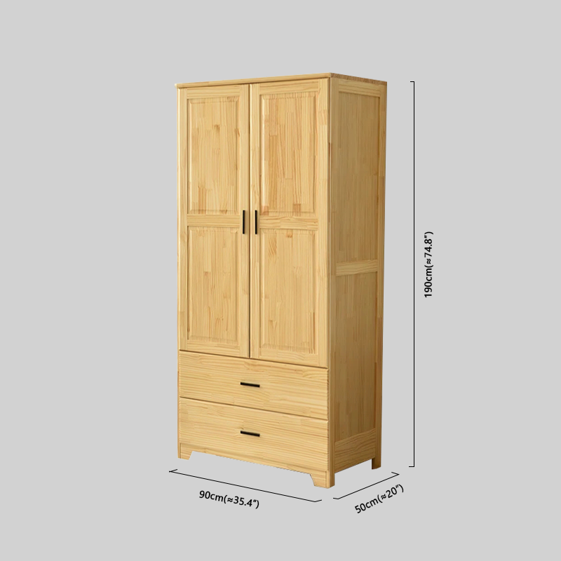 Modern Lmplx Pine Wood Natural Wardrobe Bedroom