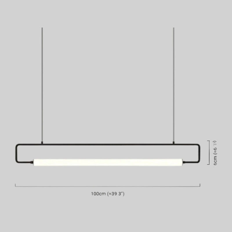 Minimalist Pendant Light Metal Acrylic Rectangular Kitchen