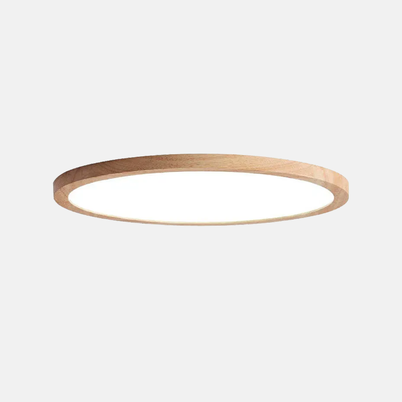 Modern Wood Ceiling Light Wood Acrylic Round Living Room