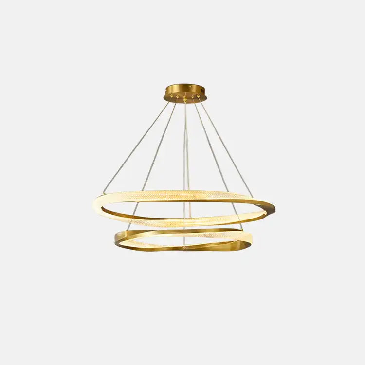 Modern Gold/Silver Pendant Light Metal Acylic Ring Bedroom