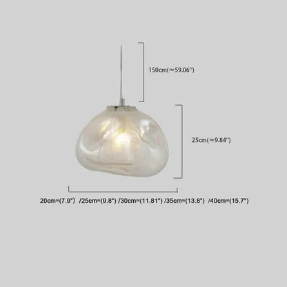 Modern Clear/Amber Pendant Light Glass Dining Room