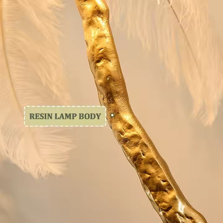 Nordic Luxury Feather Floor/Table Lamp Feather Living Room, 9 Color