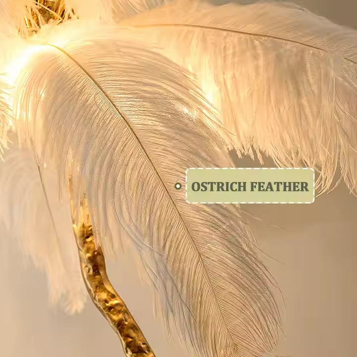 Nordic Luxury Feather Floor/Table Lamp Feather Living Room, 9 Color