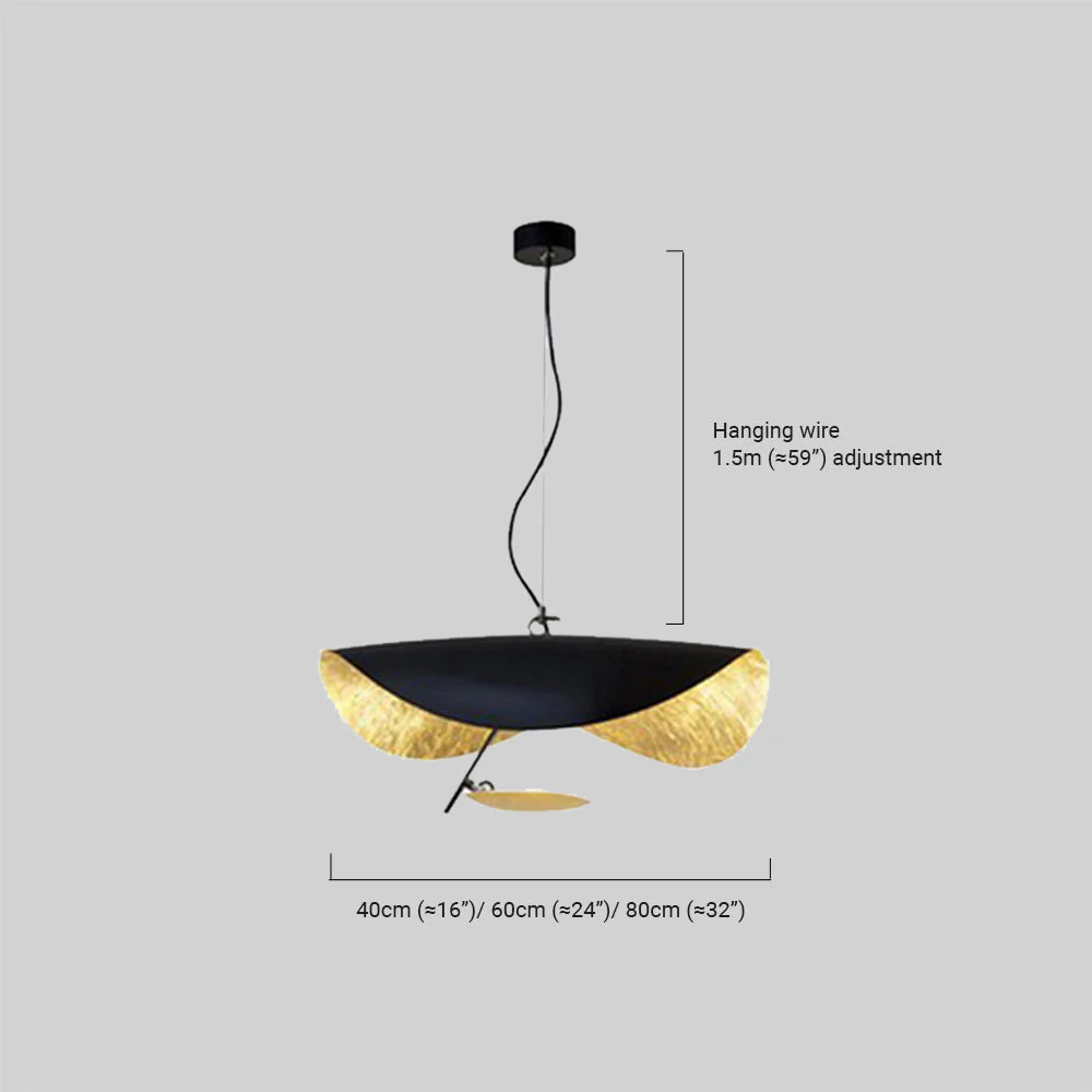 Modern Black Gold Pendant Light Metal Dining Room