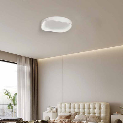 Modern White Flush Mount Ceiling Light Wave Living Room